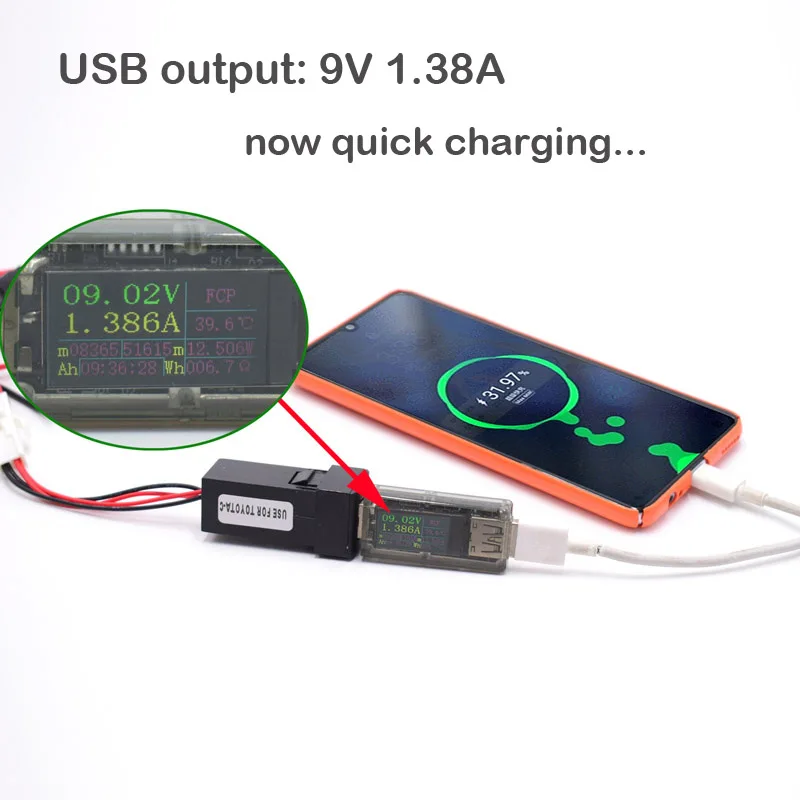 Фото Двойное быстрое зарядное устройство USB 12 в 22x22 мм для Toyota Land Cruiser Prado 150 Series Rav4 Camry Hiace Corolla №5