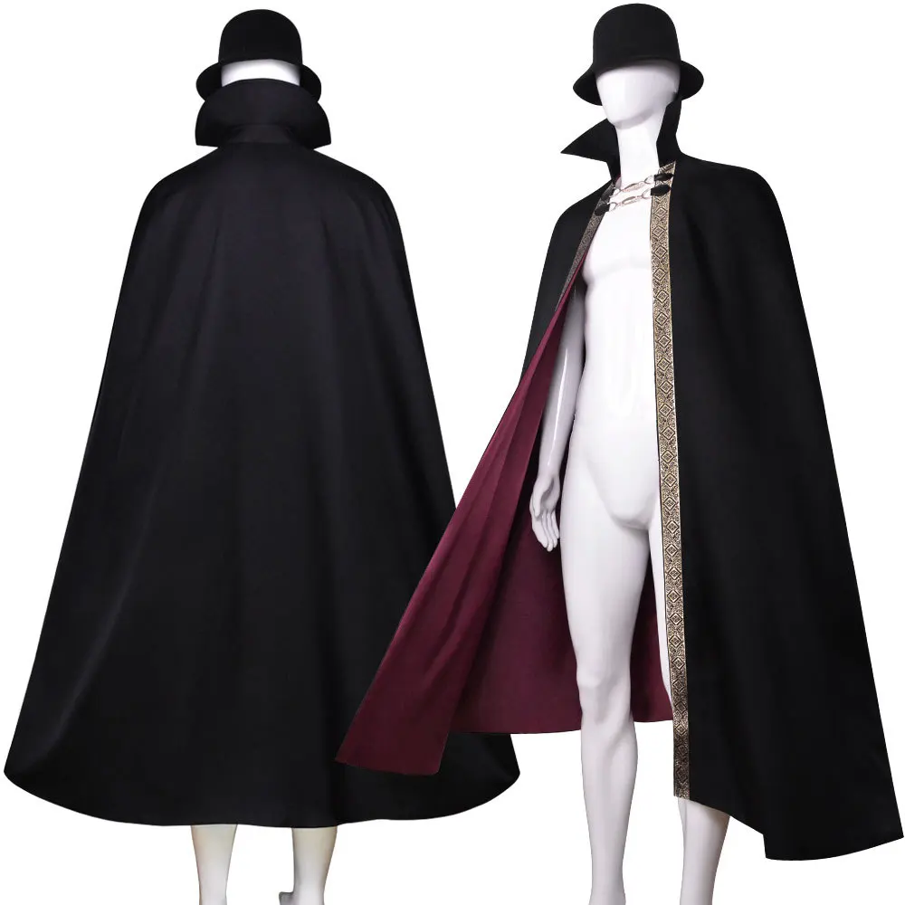 

Halloween Vampire Costume Adult Kids Dracula Devil Witch Cosplay Cape Medieval Gothic Steampunk Death Cloak Metal Chain