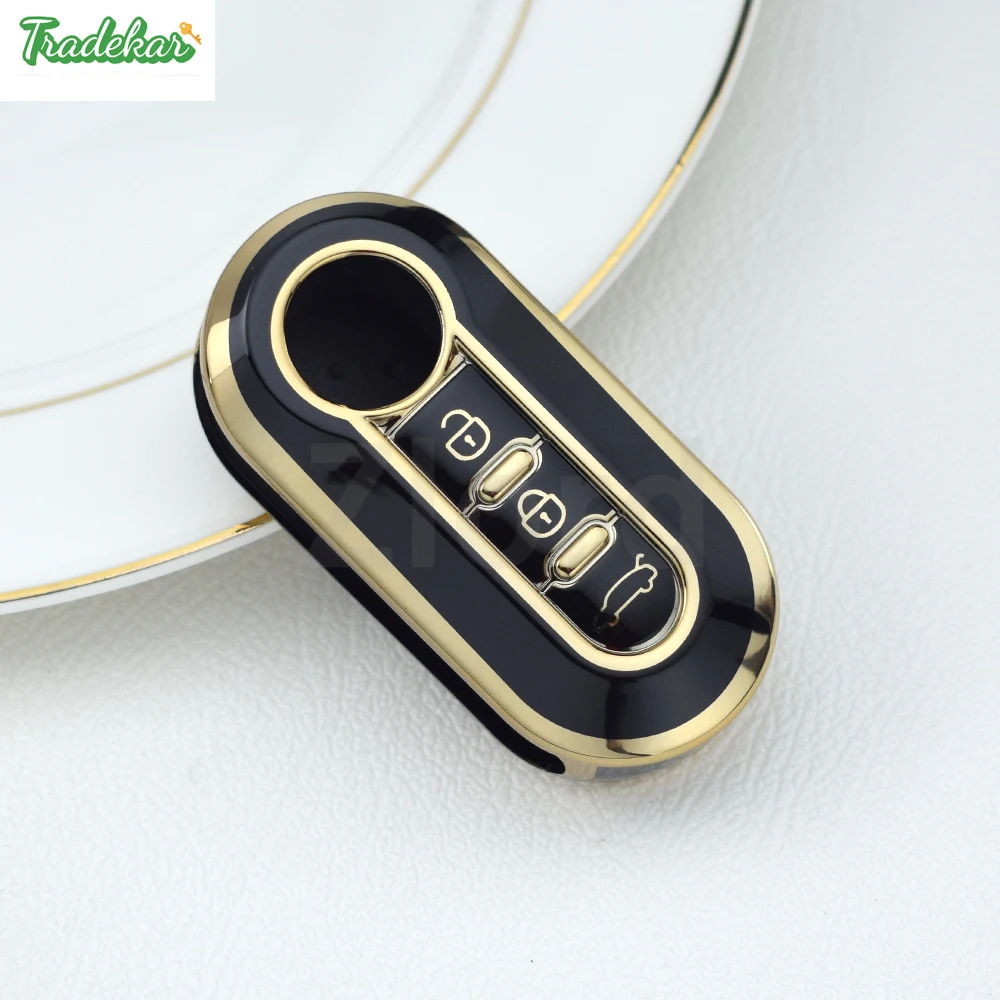 Nuovo Tpu Per Fiat 500 Ducato Panda Punto Car Flip Folding Key Case Cover Remote Key Shell Holder Protecor Portachiavi