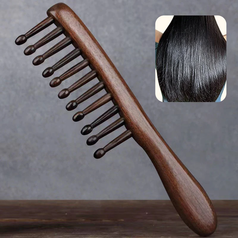 

Natural Comb Meridian Massage Anti-static No-snags Wide Tooth Comb For Women Girl Straight Curly Hair