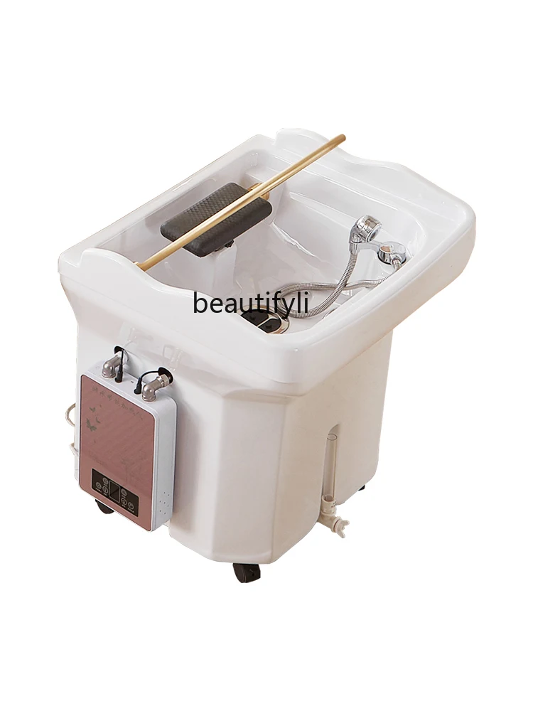 

Mobile Head Basin Water-Free Beauty Salon Fumigation Constant Temperature Water Circulation Shampoo Chair