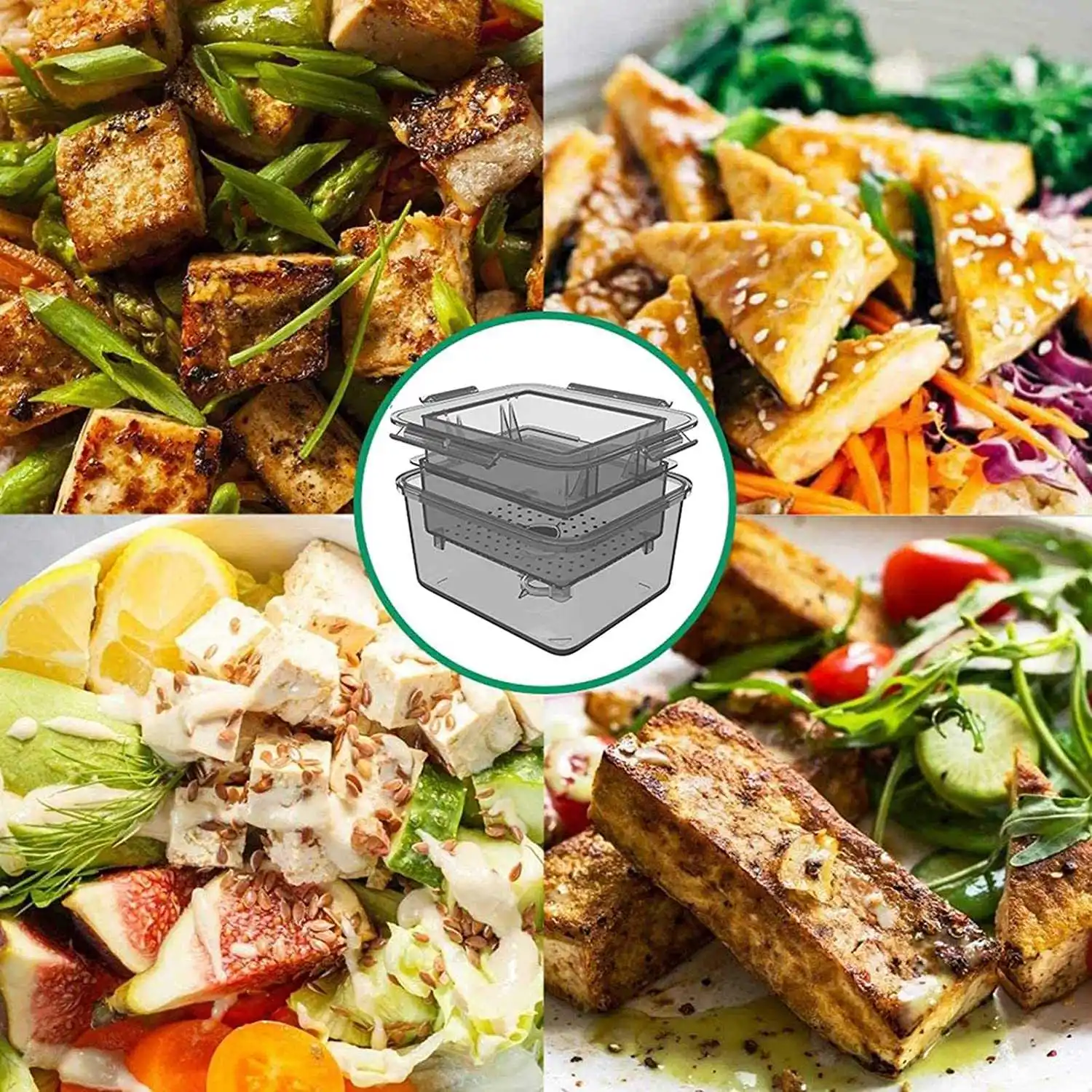 DIY Plastic Tofu Press Mold Homemade Tofu Mold Soybean Curd Making with Cheese Cloth Kitchen Cooking Gray