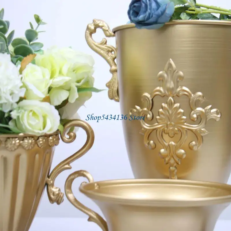 H7ED Mittelstücke aus Metall, Vase für Hochzeit, Party, Tischdekoration, Tischvase – Detail 10