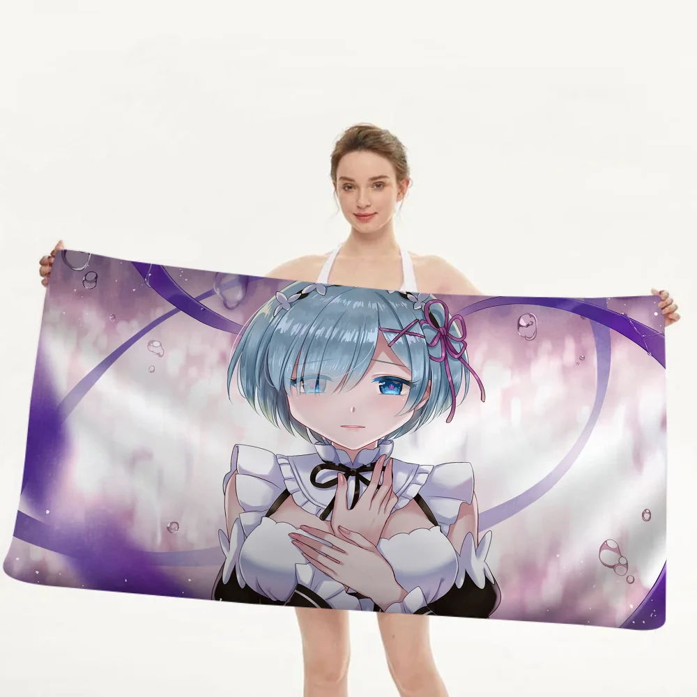 Re Zero Rem Microfiber Beach Towel Absorbent Quick Dry Soft Yoga Swimming Resort Mountain Climbing Towel 5