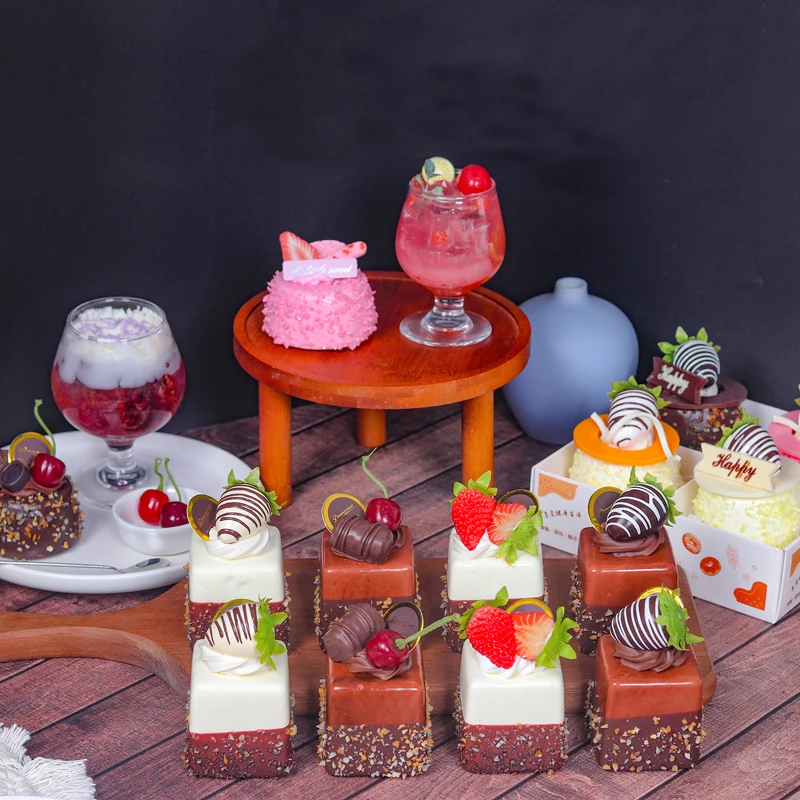 1PC Artificial Mousse Cake Dessert Fake Food Decoration Photography Pro Food Simulation Cake Model Tea Table Decoration FCYY-036