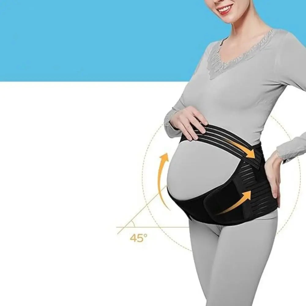 Adjustable Pregnant Women Belts Comfortable Elastic Maternity Belly Band with Shoulder Straps Detachable