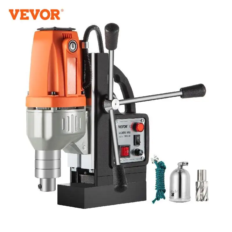 VEVOR Taladro Magnético, 980 W Taladro de Núcleo Magnético, 35 mm Taladro Magnético de Columna BRM-35, 12000 N Taladro Electromagnético, Sistema de Perforación - AliExpress
