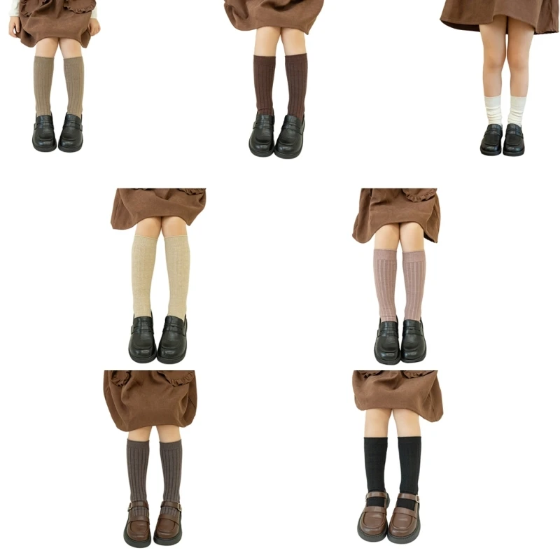 

Little Girl Knee High Socks Kids Warm Thick Cotton Socks Soft Breathable Socks