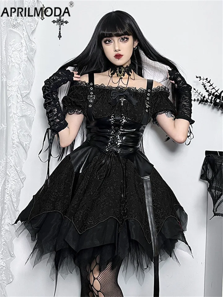 セレスティアゴシックミニドレス　黒 S7d5b20a6e5e7417cb4bba376f3a0c