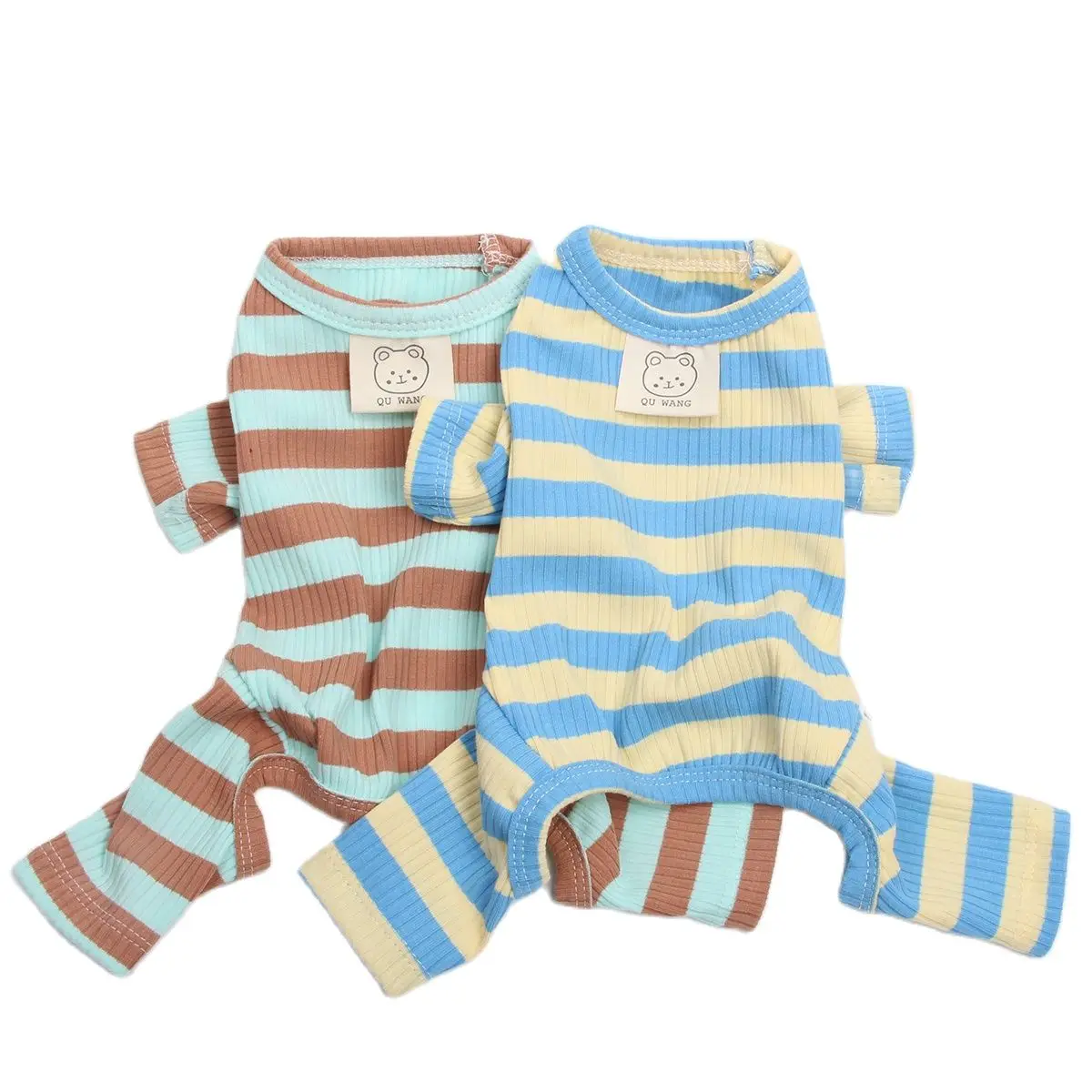 Dog Cat Jumpsuit Pajamas Striped&Bear Design Pet Puppy Soft Tracksuit T-Shirt,pet dress,pet clothes