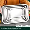 Stainless Steel Rectangle Deepen Storage Tray Dinner Plate Oven Cake Baking Pan Bread Bakeware Food Container Kitchen Accessorie 1