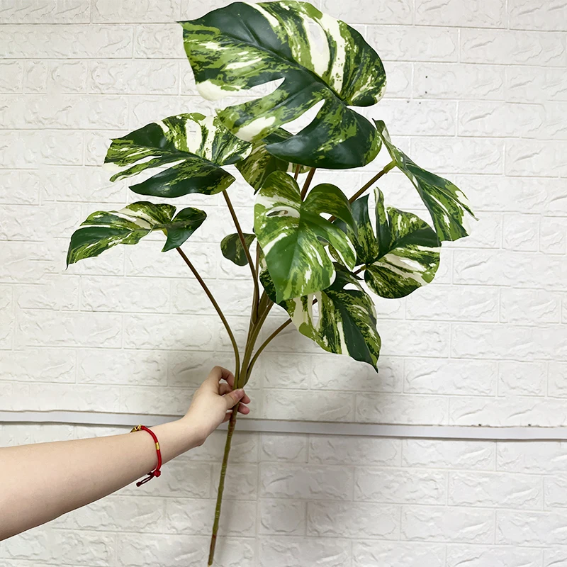 90cm Large Artificial Plants Fake Monstera Branch Plastic Tree Tropical Big Turtle Leaf Tall Plants For Home Garden Decor