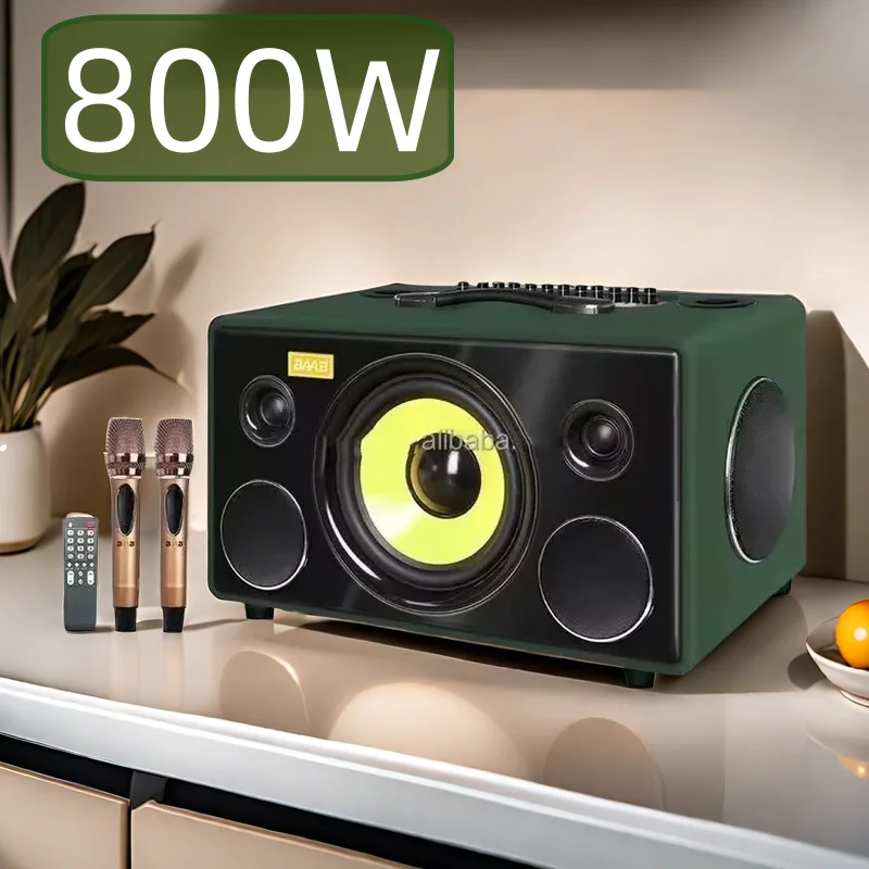 

800W High-power Karaoke Bluetooth Speaker 360 Stereo Surround Subwoofer Portable Home Theater Sound with Microphone FM Boombox