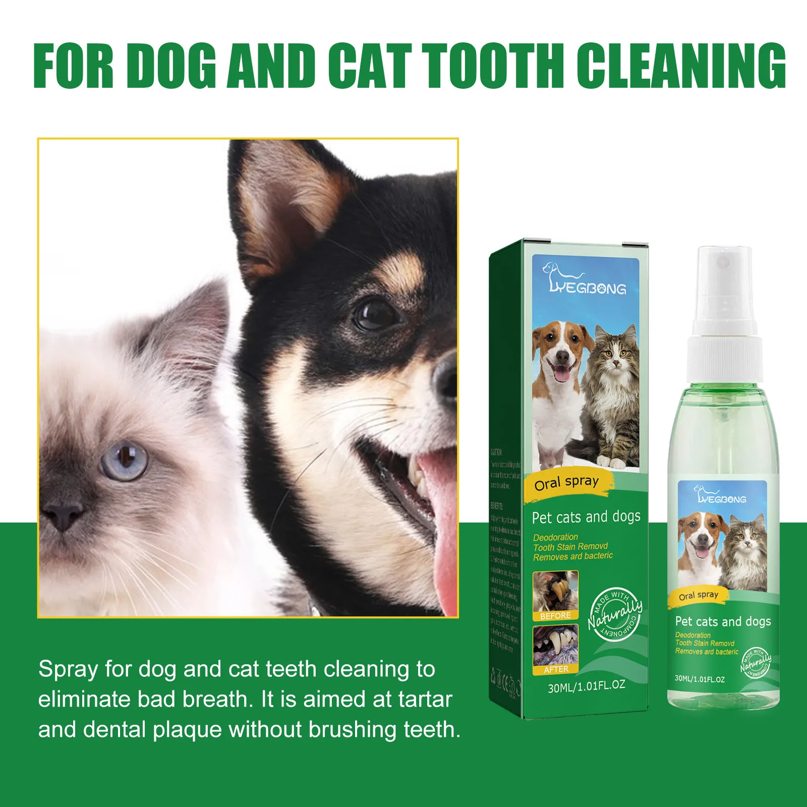 30ml/Bottle Dog Oral Spray Dog And Cat Tooth Cleaning Spray Tooth Spray Dog Oral Spray Pet Breath Freshener Oral Spray