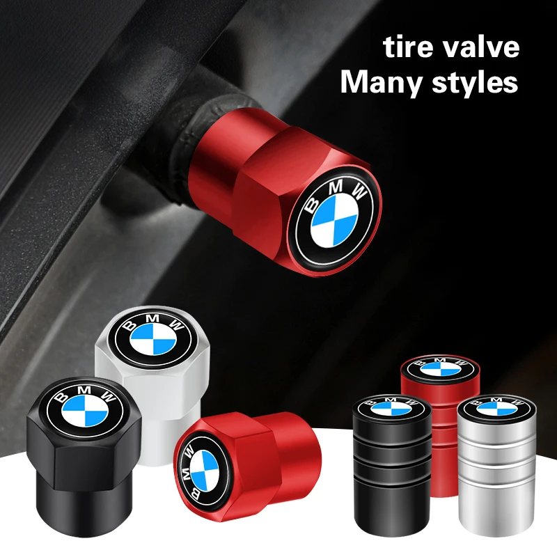 Metal Tire Valve Caps Car Tyre Dust Covers Accessories For BMW Series X1 X3 X4 X6 E90 E91 I3 I4 F30 F48 F30 F10 E30 E34 F02 4PCS