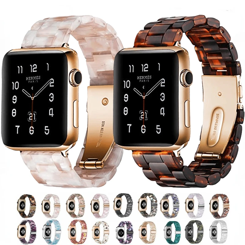 

Resin Strap For Apple Watch Band UItra 8 7 45mm 41mm 49mm Sports Colorful pattern bracelet belt iWatch 6 5 4 3 SE 44mm 42mm 40mm