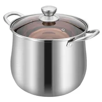 Marmite à soupe en acier inoxydable, cuisinière à induction domestique, spécial pour grande capacité, marmite à viande, Leurs oût de poulet, marmite chaude 1