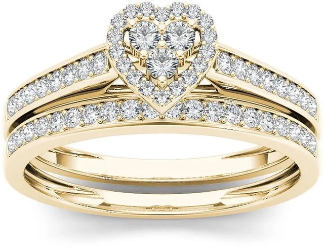 Mifeiya Luxury Wedding Engagement Lover's Ring Set Bling Iced Out Geometric AAA Cubic Zircon Crystal Ring for Couple Women Men AJZ142XS