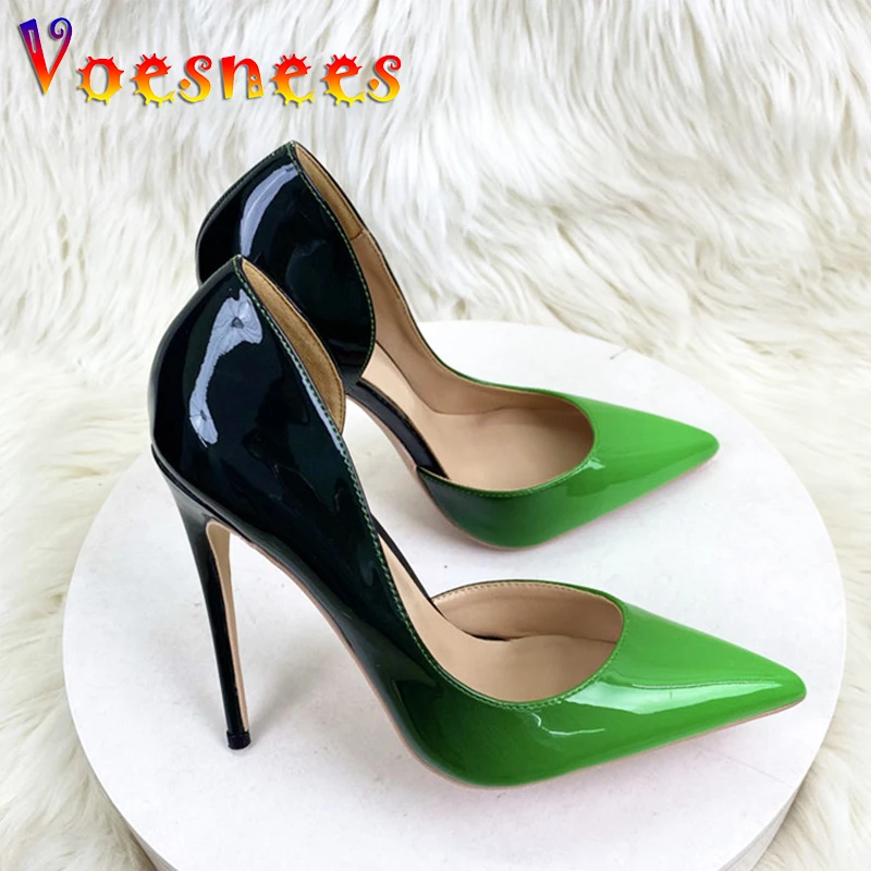 

Plus Size 34-43 Office Women's Stiletto Shoes 12CM Gradient Color Gradient Party Pumps 2023 New Fashion Pointed Toe High Heels