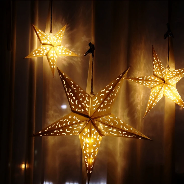 30–75 cm hohler Stern-hängender Anhänger Eid Mubarak Weihnachten Ramadan Dekoration 2025, islamische muslimische Party-Dekoration, Ramadan Kareem Geschenk – Detail 13
