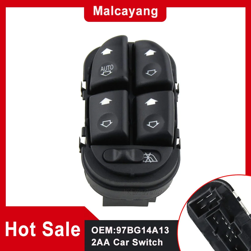 

Left Electric Power Window Lifter Control Switch 97BG-14A132-AA 97BG14A132AA For Ford Mondeo II BAP BFP Break·BNP 1996-2000