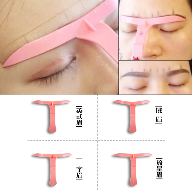 

4pcs plastic Microblading Eyebrow permanent tattoo eyebrows Shaper Template Stencil Ruler Definition Permanent Makeup