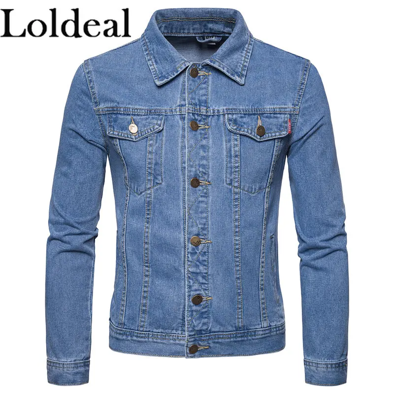 

Men Denim Jacket Classic Slim Fit Casual Button Down Trucker Jean Coat