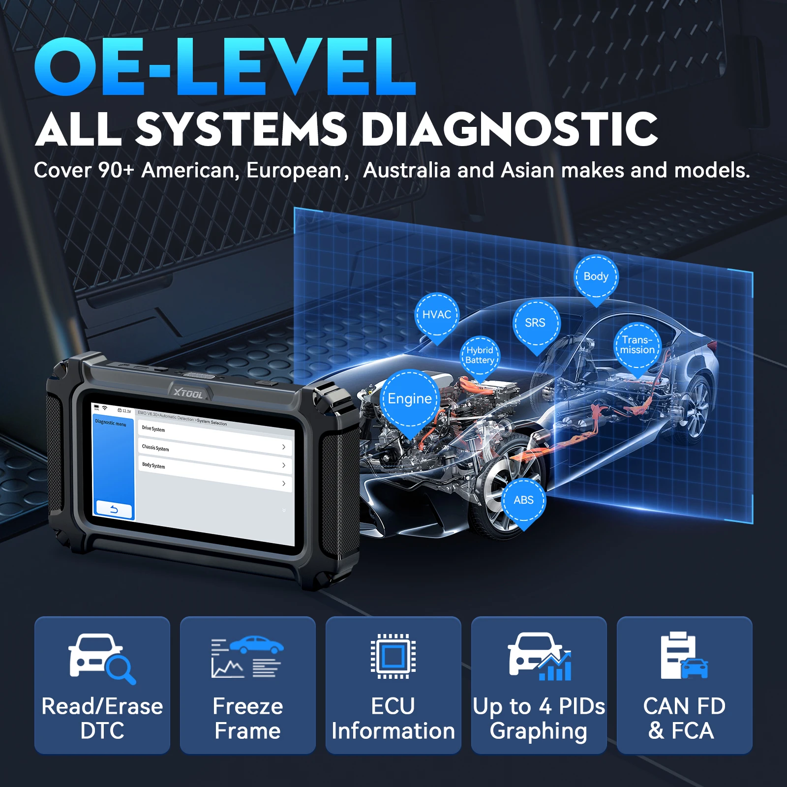 XTOOL D6S Strumento di diagnostica auto Scanner per tutti i sistemi automobilistici Oltre 30 servizi Aggiornamenti gratuiti a vita CANFD integrato FCA Consegna locale - immagine 2