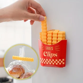 12 Piece Set of Potato Chip Shaped Sealing Clips and Snack Storage Boxes for Kitchen Preservation and Refrigerator Organization 1