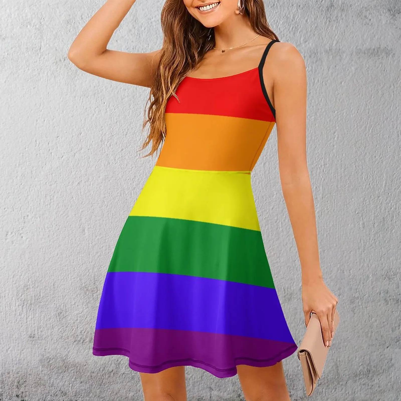 Женское платье на бретельках с флагом лгбта