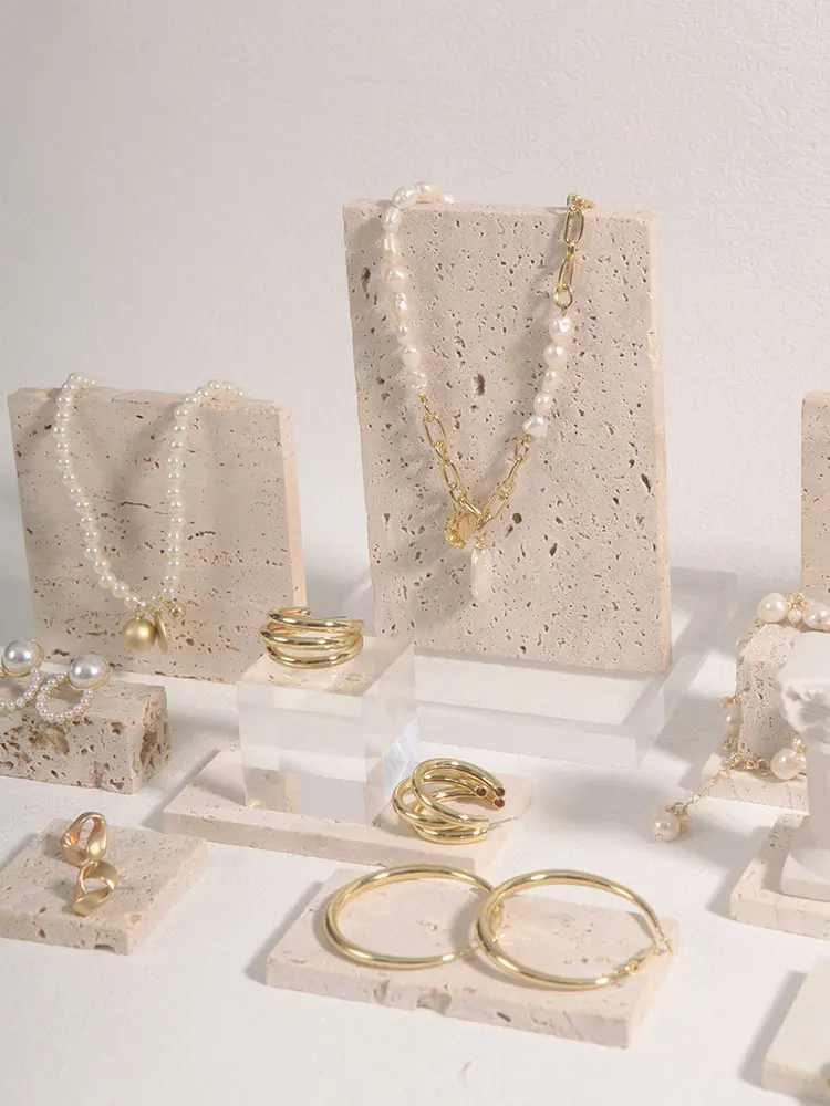

Natural Holes Stone INS Photo Props for Jewelry Make Up Cosmetics Creative Advertisement Photography Posing Studio Shoot Decor