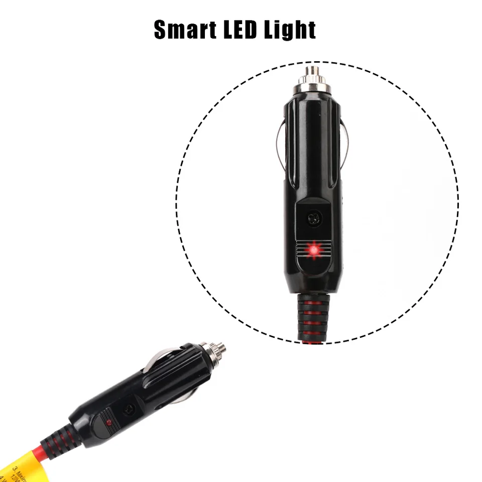 Cavo Prolunga Accendisigari Kuncan 3,7 M, 12-24V 15A, Maschio-femmina Con LED E Fusibile, Per Auto E Camper