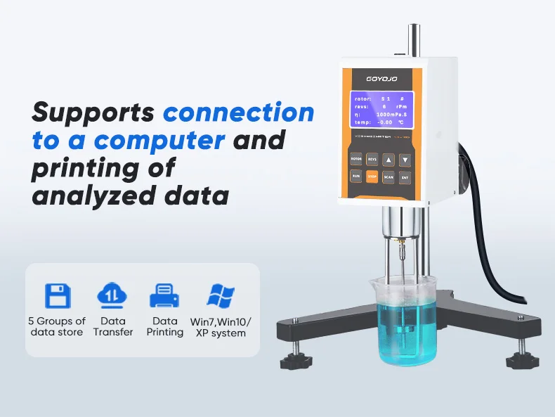 Digital Rotary Viscometer Lab Viscosity Fluidimeter with LCD and Data Output for
