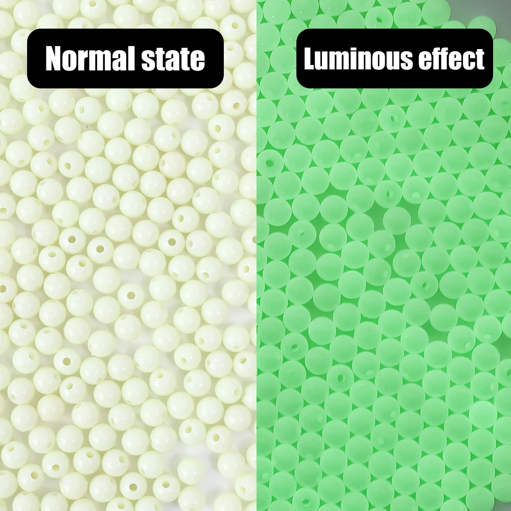 200 Perline Da Pesca Luminose - Gomma Fluorescente Verde, Diametro 6mm - Foto 13