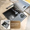 Hidden Cup Washer Bar Sink Stainless Steel Kitchen Sink Coffee Shop Multifunctional Wash Basin Mini Small Single Slot With lid 3