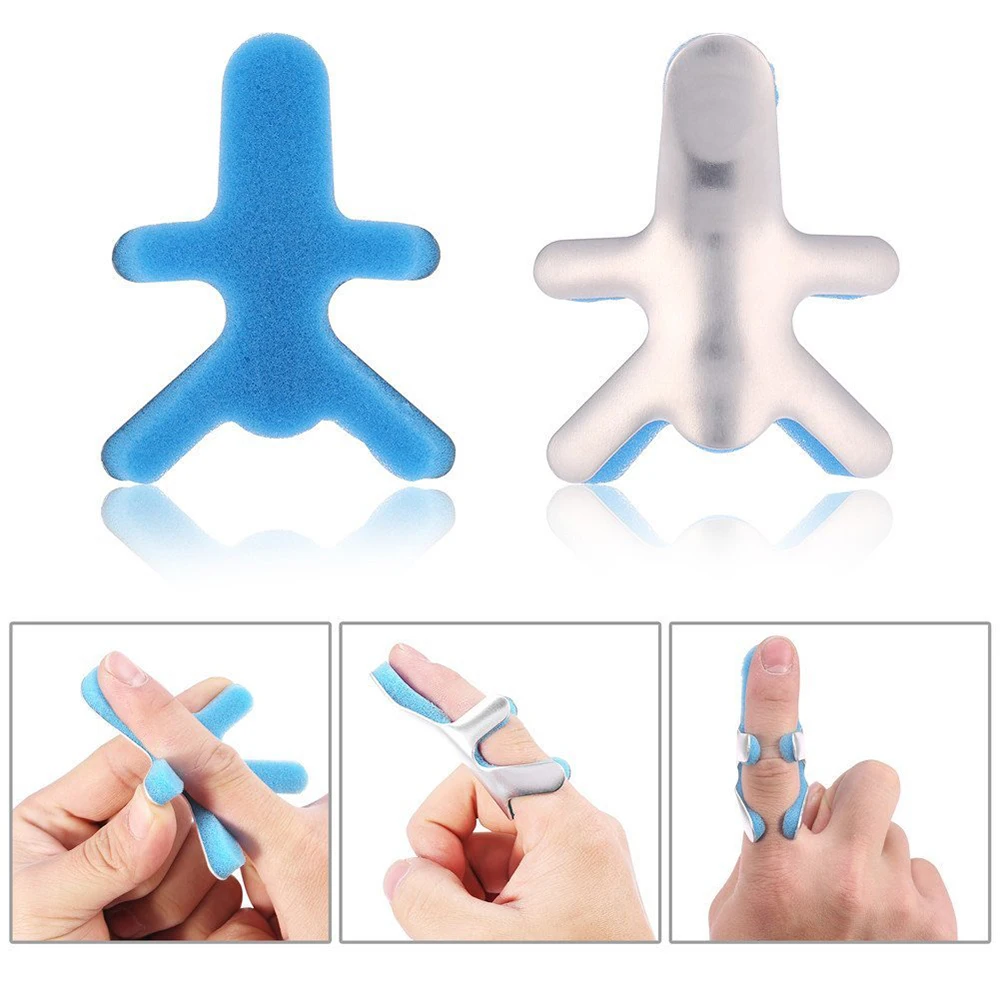Medical Finger Splint Brace Frog Phalanx Posture Corrector Aluminium Finger Protect Support Recovery Injury Malleable Belt Tcare