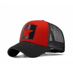 Trendy Spring Snapback Mesh Hat - Casual Outdoor Unisex Cap (Red black)