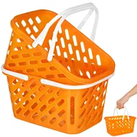 2 Pcs Portable Shopping Basket Savings Storage Baskets Toy Abs Raw Material Grocery 1
