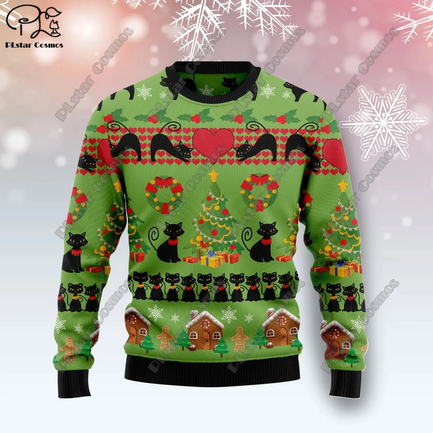 

3D Printing Christmas Christmas Tree Santa Claus Tattoo Cat Animal Deer Bear Sweater Streetwear Casual Winter Sweatshirt M12