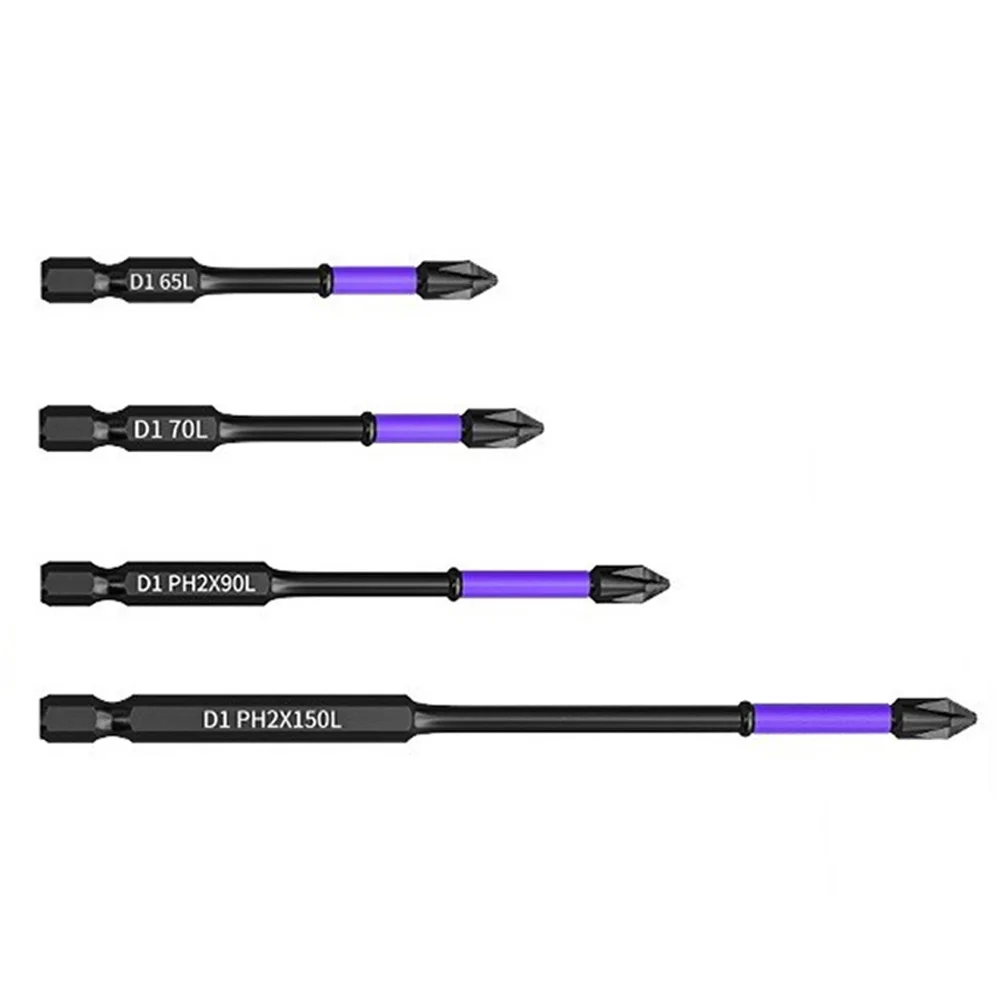 

Hand Tools Batch Head Magnetic Batch Head Non-slip PH2 4Pcs Black Cross Screwdriver Drill Bit Impact-resistant