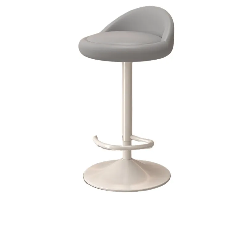 Minimalist Modern Home Elevated Foot Stool Adjustable Backrest Seat Creamy Milk Tea Shop Dining Stool Kitchen Island Seat