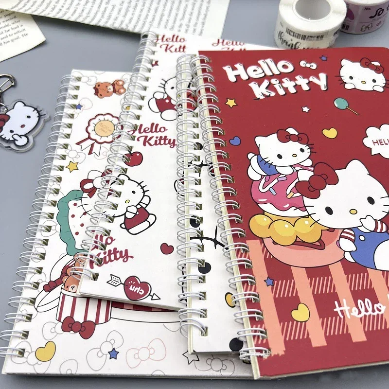 4pcs Sanrio Hello Kitty A5 Coil Notebook Kuromi Pachacco Student Notepad Planners School Supplies Wholesale Stationery Gift 4