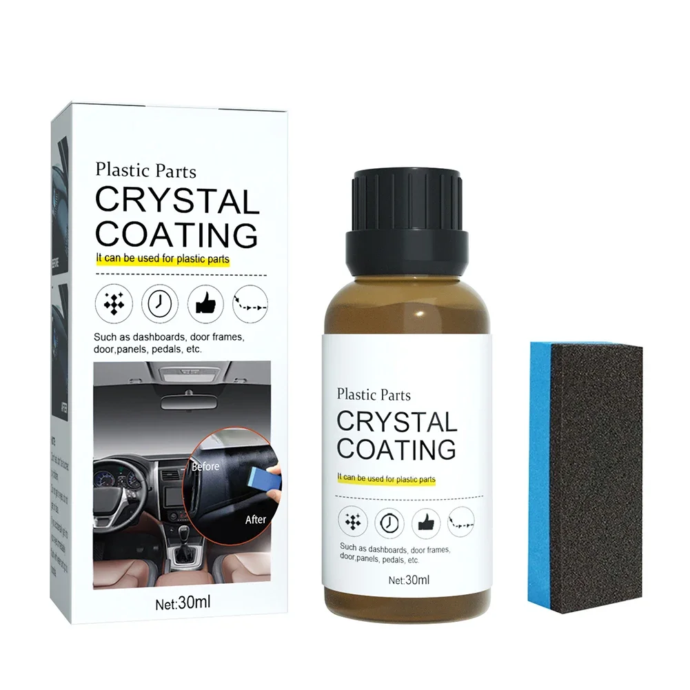Plastics Parts Crystal Coating Plastics Trim Restorer For Cars Maintenance Agent Durable Car Plastics Restorer Sponge Waterproof