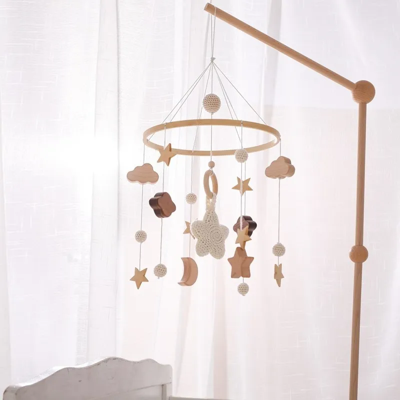 Baby Rassel Spielzeug 0-12 Monate Holz Mobile Auf Dem Bett Neugeborenen Spieluhr Bett Glocke Hängen Spielzeug Halter Halterung infant Krippe Junge Spielzeug – Detail 11