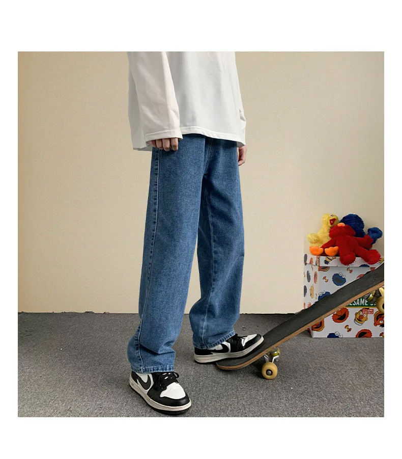 2022 New Black Baggy Jeans Mens Streetwear Straight Jeans Women Korean Fashion Wide Leg Pants Loose Trousers Trendy Men Clothing jeans pant