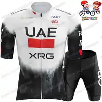 2025 Kids UAE Team Cycling Jersey Set France Italy Children Cycling Clothing White Yellow Pink Road Bike Shirt Suit Bicycle Pant 2
