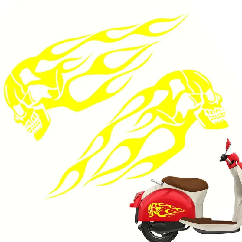 Oil Tank Stickers For Motorcycle Novelty Flame Graphics Decals And Stickers Waterproof And UV Proof Decorations Universal For