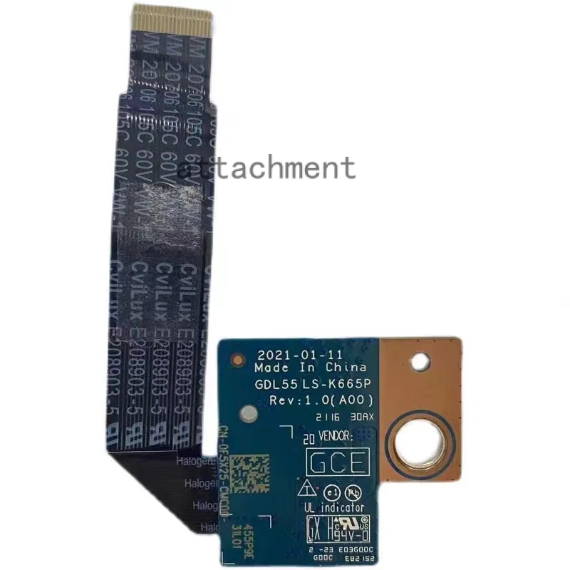 

Оригинал для DELL G15 5510 5511 5515 GDL55 LS-K665P KB BL коннектор Baord 0F5X25 F5X25