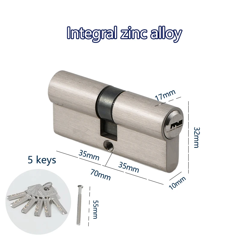 Door Lock Cylinder Lock With Master Key Indoor Entrance Door 60mm 70mm 80mm Eccentric Cylinder Same Key Customize