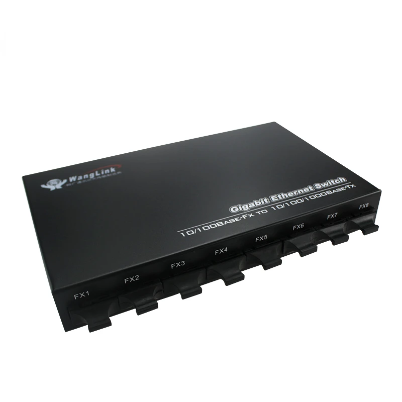 Wanglink Gigabit 1000Base T/SX/LX Ethernet 8 Port fiber 2 RJ45 Single Fiber Single Mode Ethernet Fiber